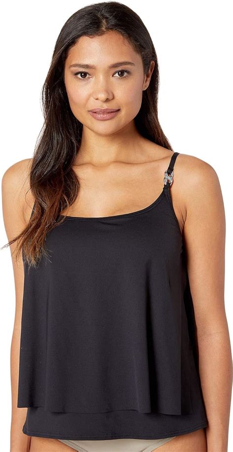 michael michael kors chain solids layered tankini top 